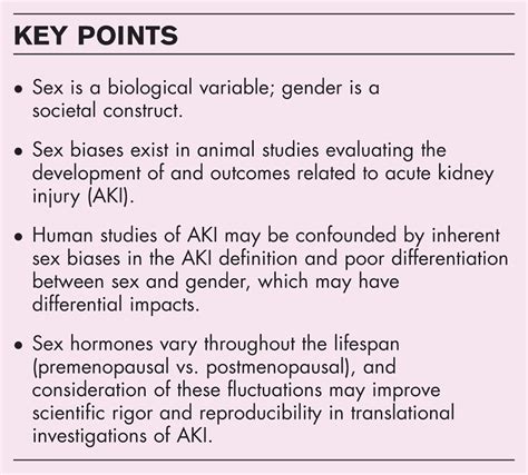 Sex as a biological variable in acute kidney injury